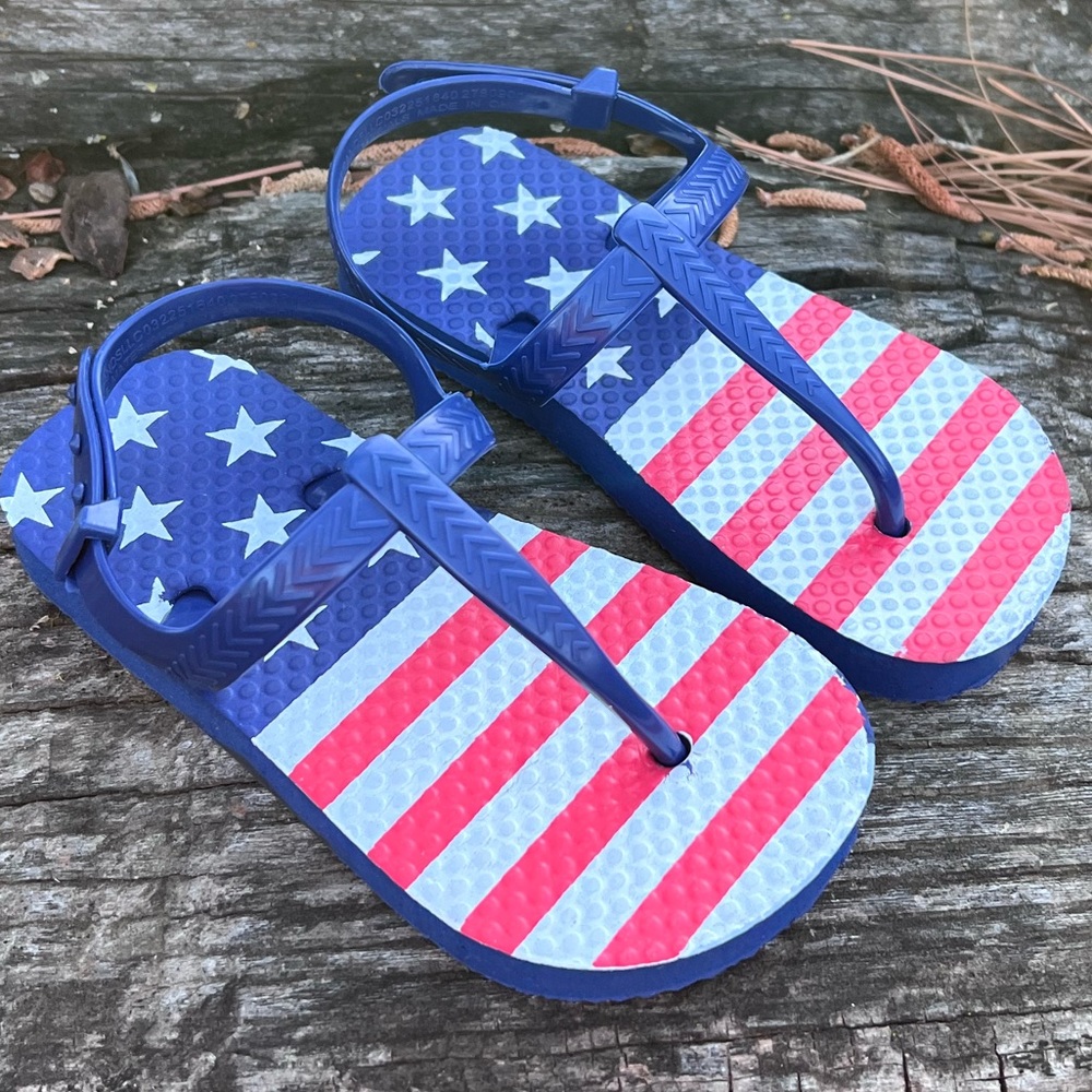 Red, White & Blue Kids Flip flops